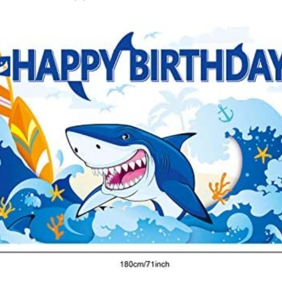 Shark Birthday Banner. - Picture 2 of 3